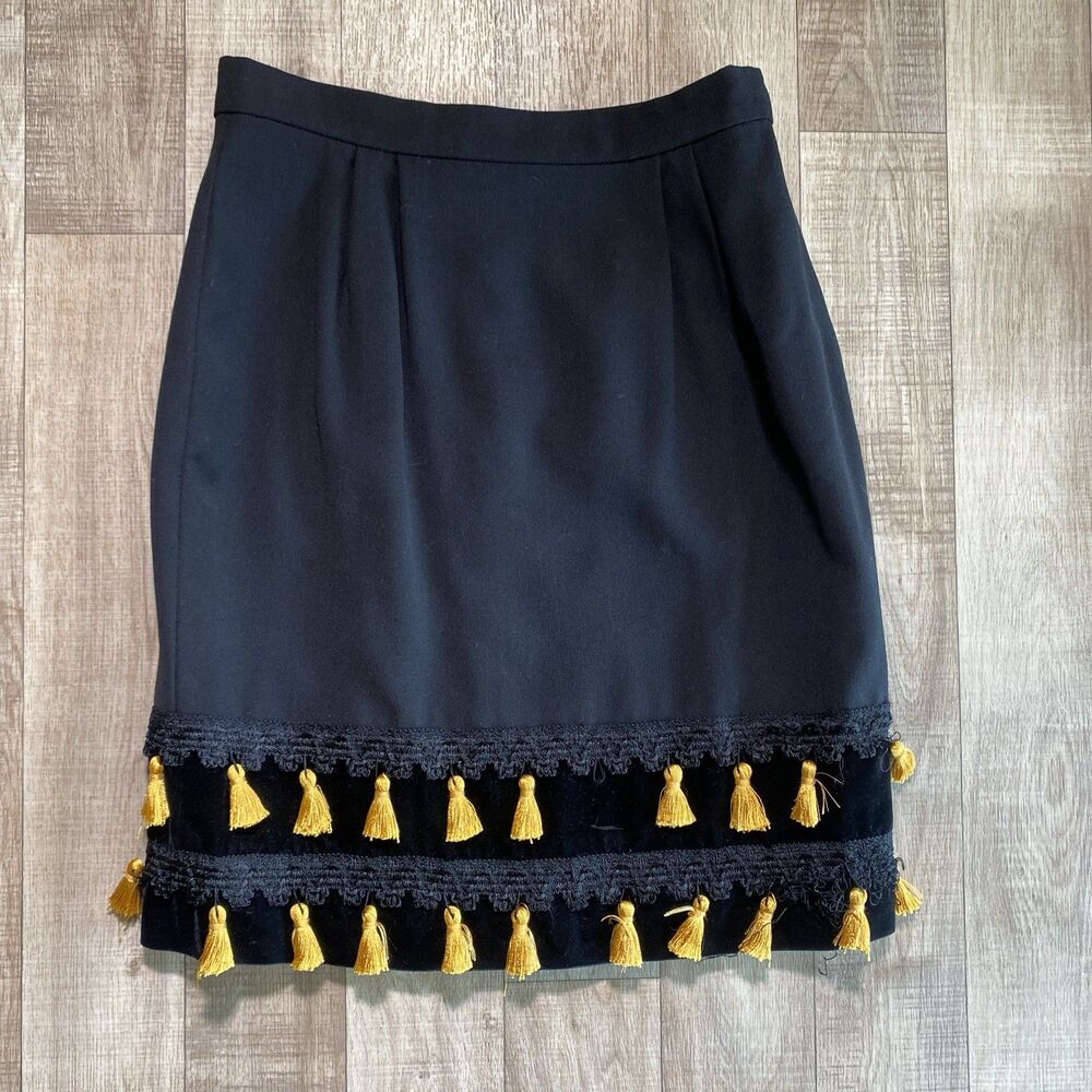 Marinelli France Tassel Mid Length Skirt Festival Boho Size EU 42